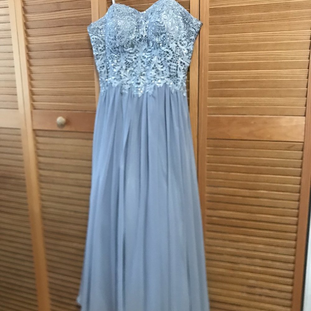 Silver prom dress